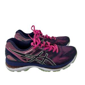 Asics Gel Nimbus 19 Running Shoes Womens Size 8 T750N Pink Blue Athletic Sneaker